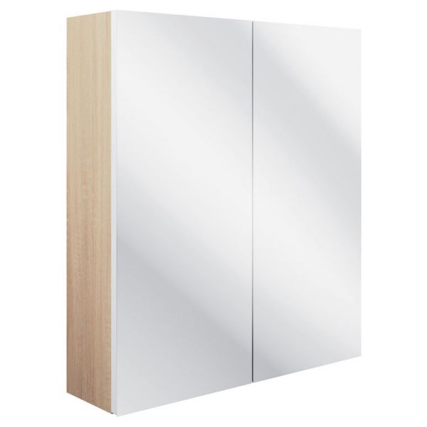 Moods Surface Matt White 600mm 2 Door Mirrored Bathroom Cabinet