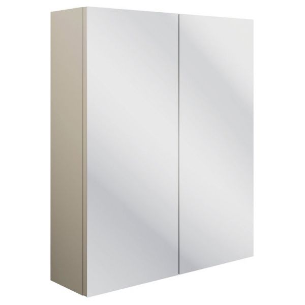 Moods Bickington 600 Matt Latte 2 Door Wall Mounted Mirrored Cabinet