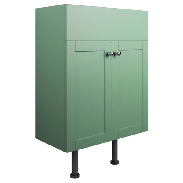 Moods Bickington 600 Matt Sage Green 2 Door Floor Standing Vanity Unit