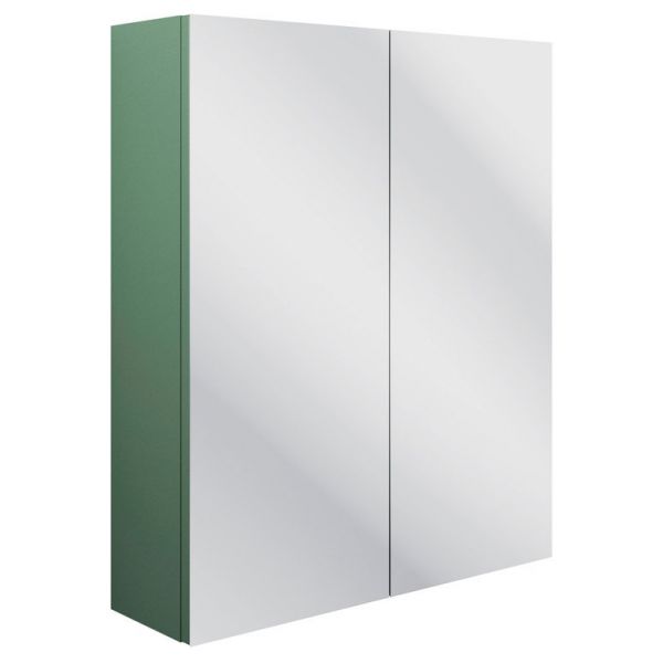 Moods Bickington 600 Matt Sage Green 2 Door Wall Mounted Mirrored Cabinet