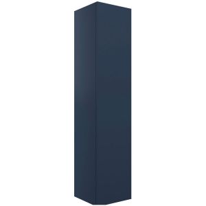 Moods Seaton Matt Deep Blue Tall 1 Door Wall Hung Bathroom Storage Unit