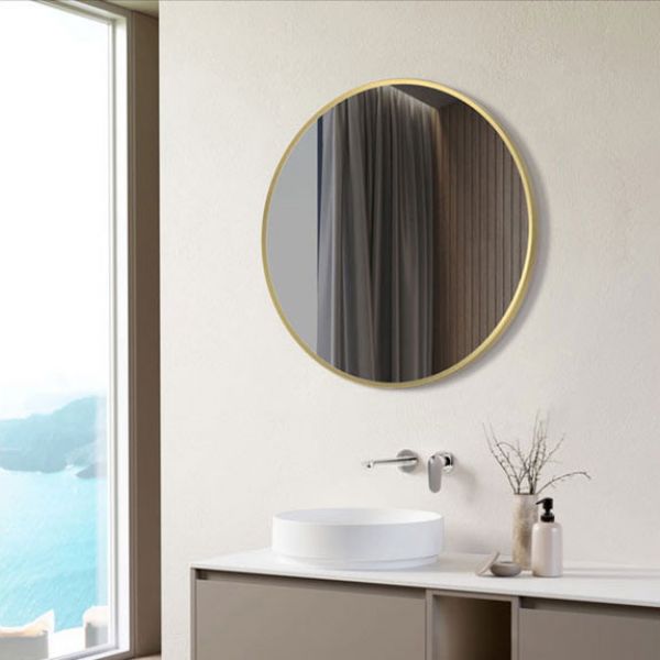 Moods Zeal 500mm Round Mirror Brushed Brass #2