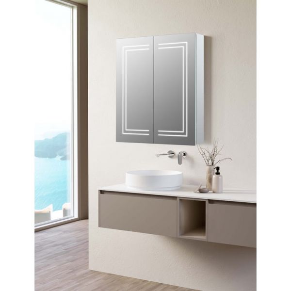 Moods Nara 700 x 600 Rectangular LED 2 Door Cabinet #3