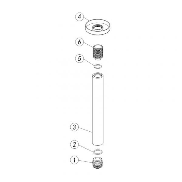 Moods Matt Black Round Ceiling Shower Arm 180mm #2