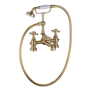 Moods Milbank Deck Mounted Brushed Brass Bath Shower Mixer Tap