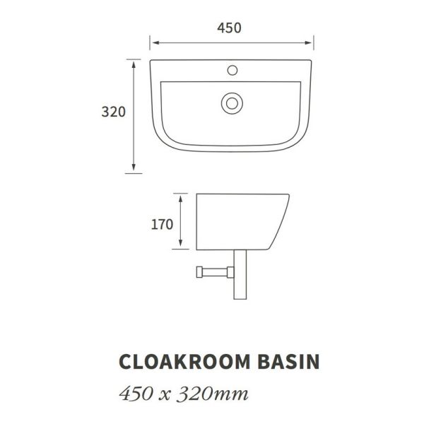 Moods Gya One Tap Hole Cloakroom Basin and Brushed Brass Bottle Trap 450 x 320mm #2