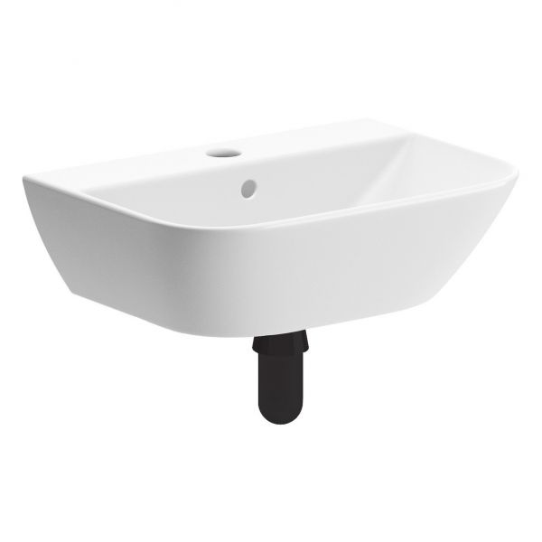 Moods Gya One Tap Hole Cloakroom Basin and Black Bottle Trap 450 x 320mm