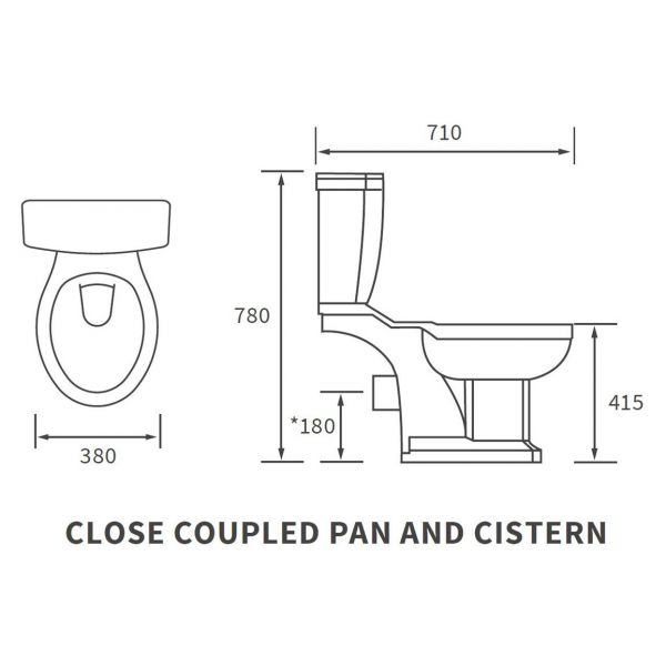 Moods Classico Closed Couple WC and Soft Close Seat with Brushed Brass Fixings #2