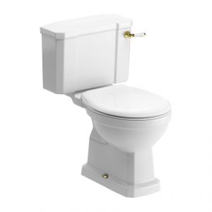 Moods Classico Closed Couple WC and Soft Close Seat with Brushed Brass Fixings