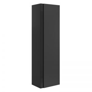 Moods Clash Matt Black Tall 1 Door Wall Hung Bathroom Storage Unit