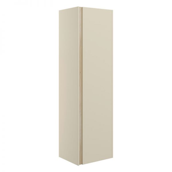 Moods Clash Matt Cotton Tall 1 Door Wall Hung Bathroom Storage Unit