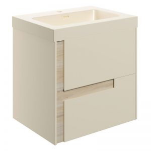 Moods Clash 600mm Matt Cotton Wall Hung Vanity Unit with Coordinating Basin