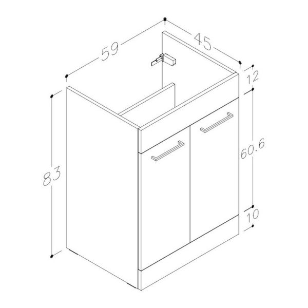 Moods Tempus 1200 White Gloss 4 Door Floor Standing Basin Unit #2