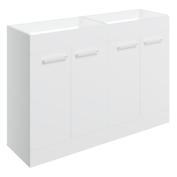 Moods Tempus 1200 White Gloss 4 Door Floor Standing Basin Unit