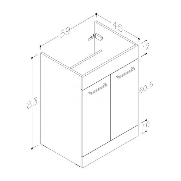 Moods Tempus 1200 Grey Gloss 4 Door Floor Standing Basin Unit #3