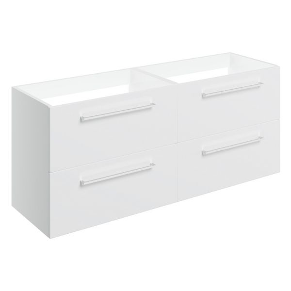 Moods Tempus 1200 White Gloss 4 Drawer Wall Hung Basin Unit