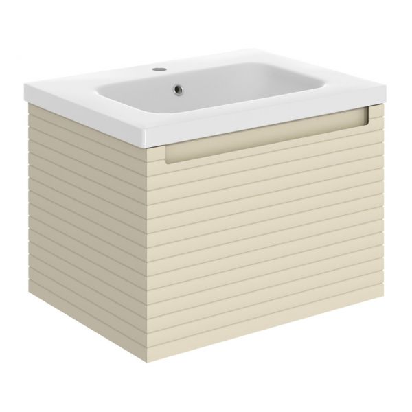 Moods Balance 600mm Matt Cotton Wall Hung Vanity Unit and Basin