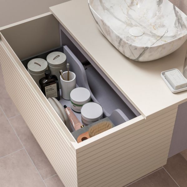 Moods Balance 800mm Matt Cotton Wall Hung Vanity Unit and Basin #2