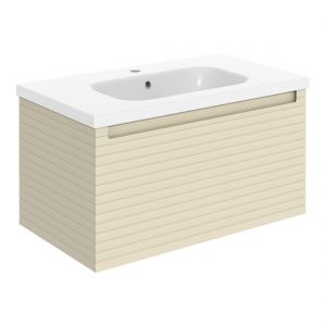 Moods Balance 800mm Matt Cotton Wall Hung Vanity Unit and Basin