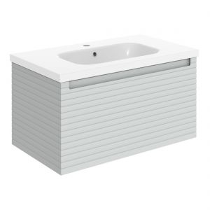 Moods Balance 800mm Matt Mineral Grey Wall Hung Vanity Unit and Basin