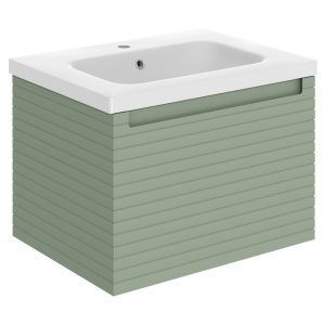 Moods Balance 600mm Matt Willow Green Wall Hung Vanity Unit and Basin