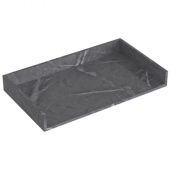 Moods Nature 800mm Grey Marble Wall Hung Basin Shelf With Chrome Bottle Trap #3