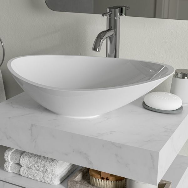 Moods Nature 800mm White Marble Wall Hung Storage Drawer #3