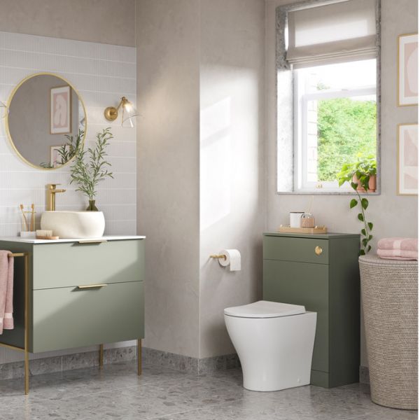Moods Seaton 500 Matt Olive Green WC Unit MOOD106971