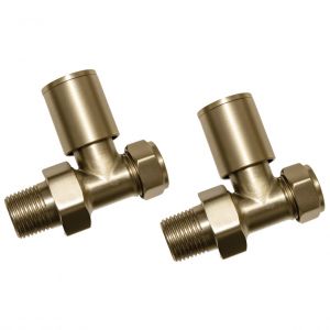 Moods Brushed Brass Straight Radiator Valves