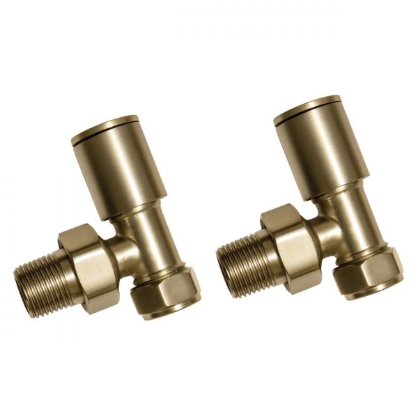 Moods Brushed Brass Angled Radiator Valves
