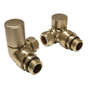 Moods Brushed Brass Corner Radiator Valves
