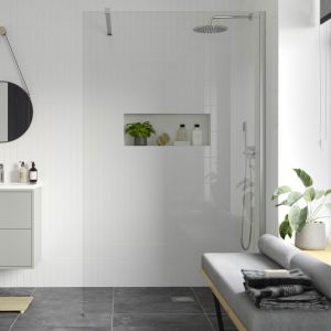 Moods Splash Chrome 8mm Wet Room Panel 1200 Wide