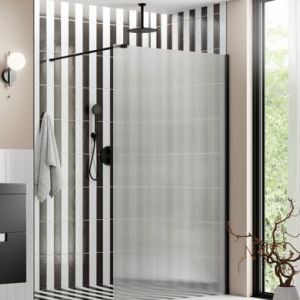 Moods Splash Black 8mm Fluted Wet Room Panel 1200 Wide