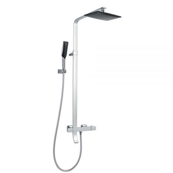 JTP Chrome Thermostatic Exposed Bar Shower Valve Kit with Bath Spout