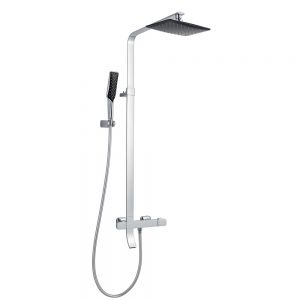 JTP Chrome Thermostatic Exposed Bar Shower Valve Kit with Bath Spout
