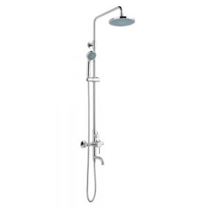 JTP Florence Chrome Shower Kit with Adjustable Riser and Bath Spout