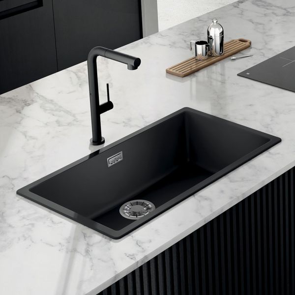 Reginox Multa Black 1 Bowl Granite Kitchen Sink 756 x 456mm #3