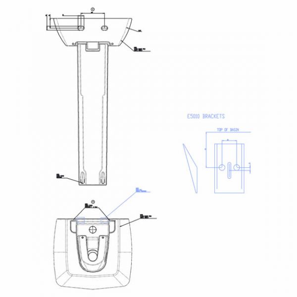 Britton MyHome White 400mm Basin and Full Pedestal #2