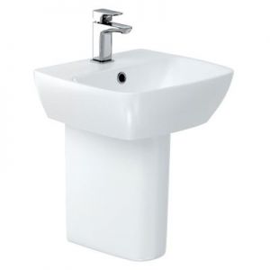 Britton MyHome White 400mm Basin and Semi Pedestal