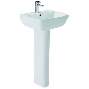 Britton MyHome White 500mm Basin and Full Pedestal