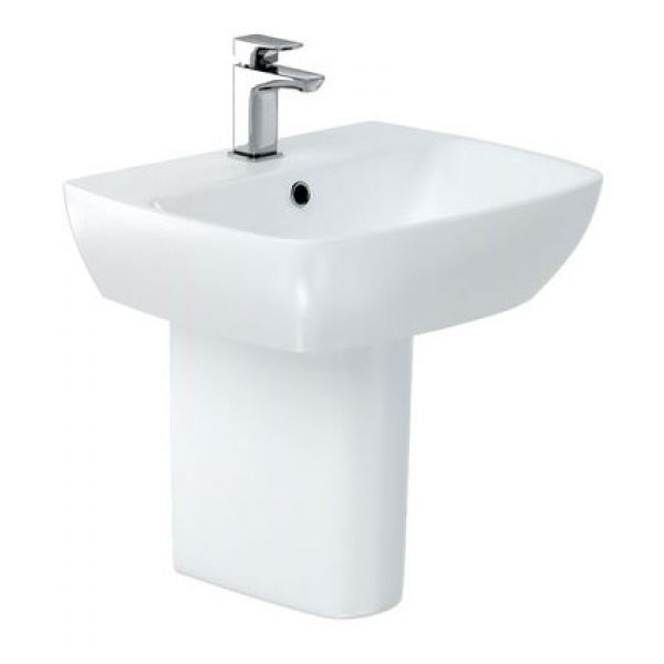 Britton MyHome White 500mm Basin and Semi Pedestal