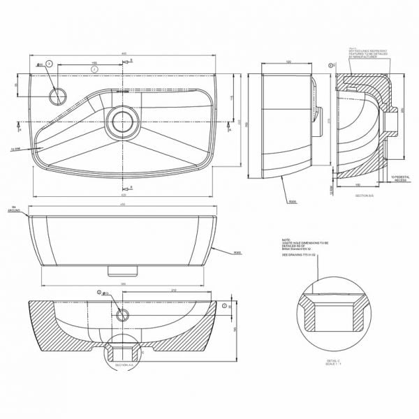 Britton MyHome 450mm Wall Hung Cloakroom Basin #2