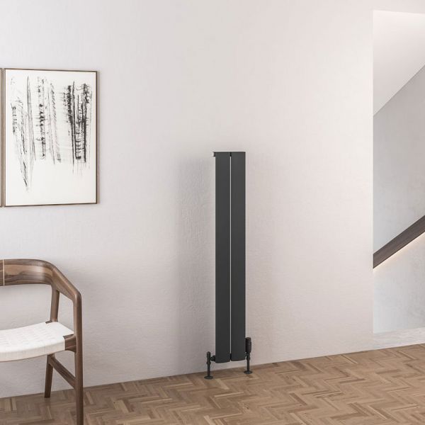 Eastbrook Malmesbury 1200 x 185 Matt Anthracite Aluminium Designer Radiator #2