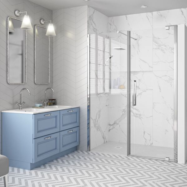 Merlyn 10 Series 1700 Pivot Shower Door and Inline Panel #2