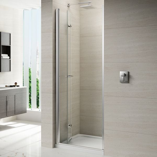Merlyn 8 Series Frameless 900 Hinged Bifold Shower Door #2