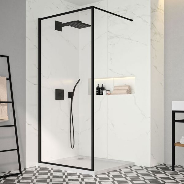 Merlyn Black 1200 Framed Wetroom Shower Panel