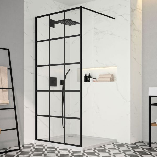 Merlyn Black 1200 Squared Wetroom Shower Panel