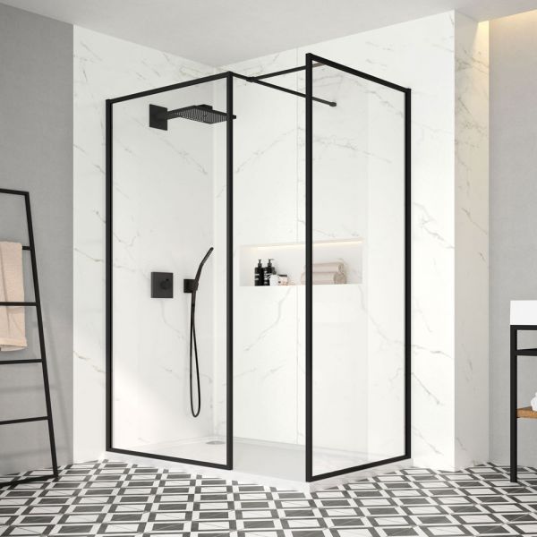 Merlyn Black 1000 Framed Wetroom Shower Panel #2