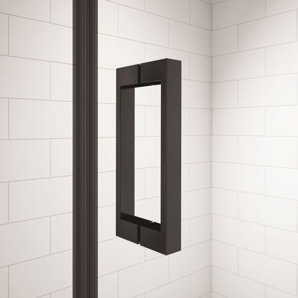 Merlyn Ionic Essence Frameless Black Hinged Shower Door with Inline Panel 1000mm #3
