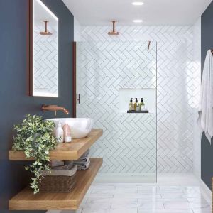 Merlyn Brushed Bronze 8mm Wetroom Panel 1000 Wide